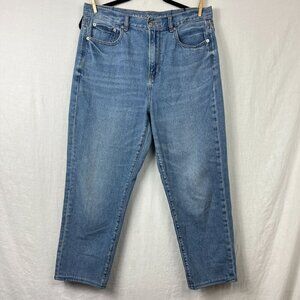 American Eagle Mom Jeans‎ 32x24 Curvy High Waist Tapered Hemmed Ankle Cropped